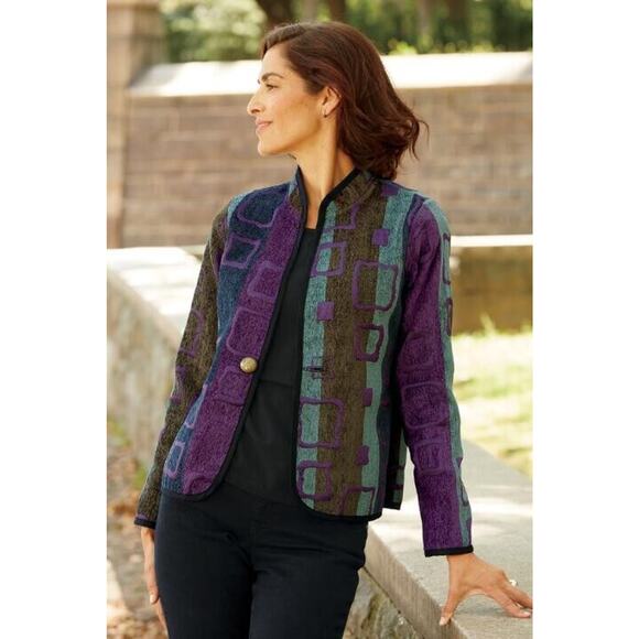 Trimdin Classic Symphony Jewel Artisan Jacket Womens XL NWT Reversible Purple - Picture 2 of 11